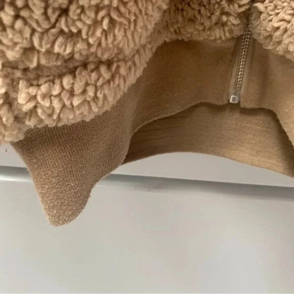 Aritzia Wilfred Free The Teddy Jacket  Neutral Tan Plush Sherpa Zip Up XS - Picture 14 of 14